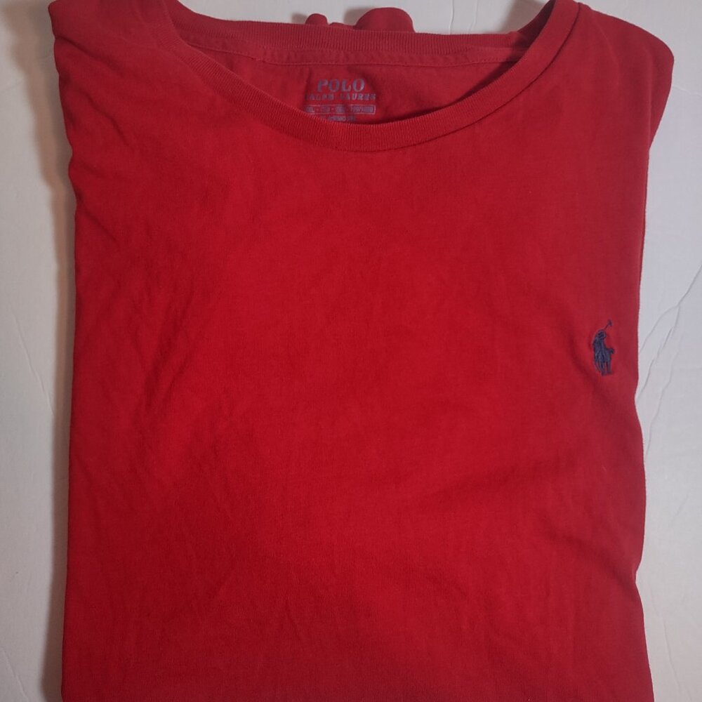 Polo Ralph Lauren Men's T Shirt Size XXL 2XL Red Solid Pony Logo Short Sleeve